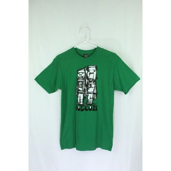 Volcom Graphic Tee T-Shirt PALS Green Womens Medium Unisex Cotton New - Picture 1 of 6